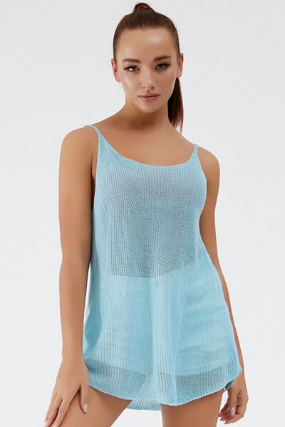 Scoop Neck Spaghetti Strap Knit Cami - Flyclothing LLC