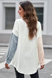 Textured Drop Shoulder Longline Shirt - Flyclothing LLC