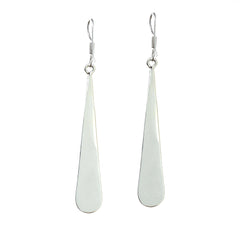 Taxco Silver Black Onyz & Abalone Zebra Long Teardrop Earrings - Flyclothing LLC