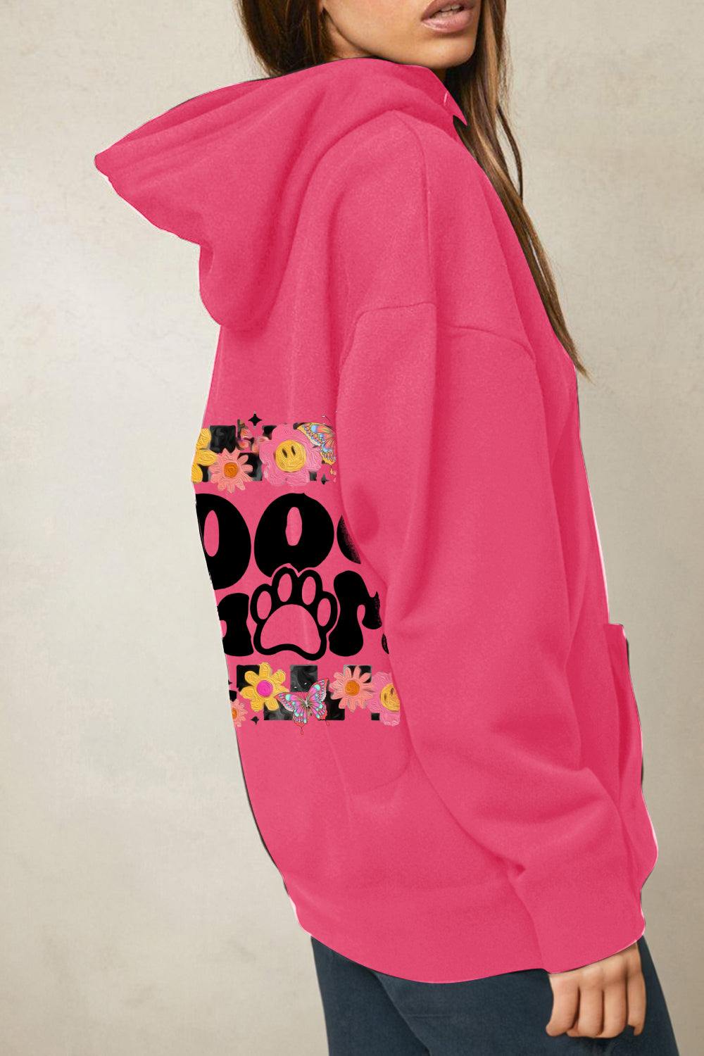 Simply Love Full Size DOG MOM Graphic Hoodie - Flyclothing LLC