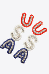 USA Beaded Zircon Decor Earrings - Flyclothing LLC