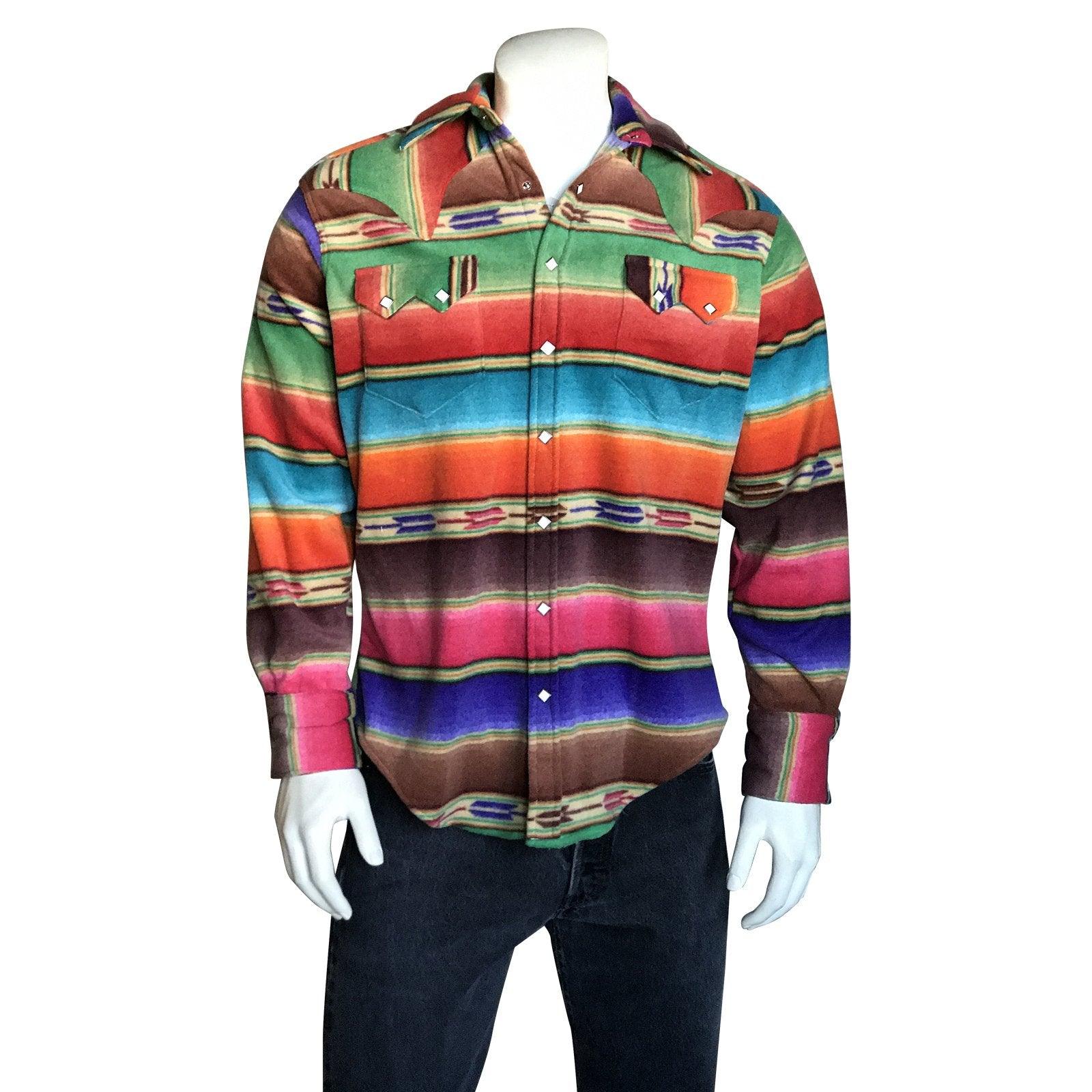 Rockmount Clothing Mens Native Pattern Fleece Western Shirt 6100 Bpp Sml - Flyclothing LLC