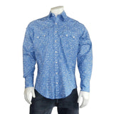 Rockmount Clothing Men's Vintage Blue Ikat Print Western Shirt - Rockmount Clothing