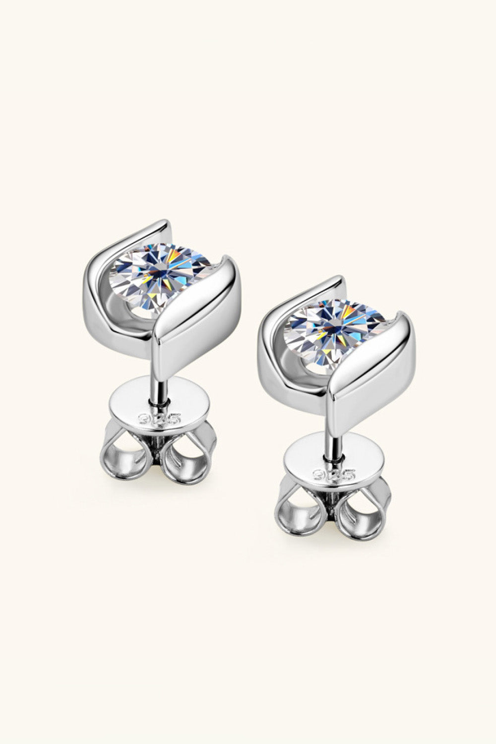 1 Carat Moissanite 925 Sterling Silver Stud Earrings - Flyclothing LLC