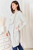 Double Take Open Front Duster Cardigan with Pockets - Flyclothing LLC