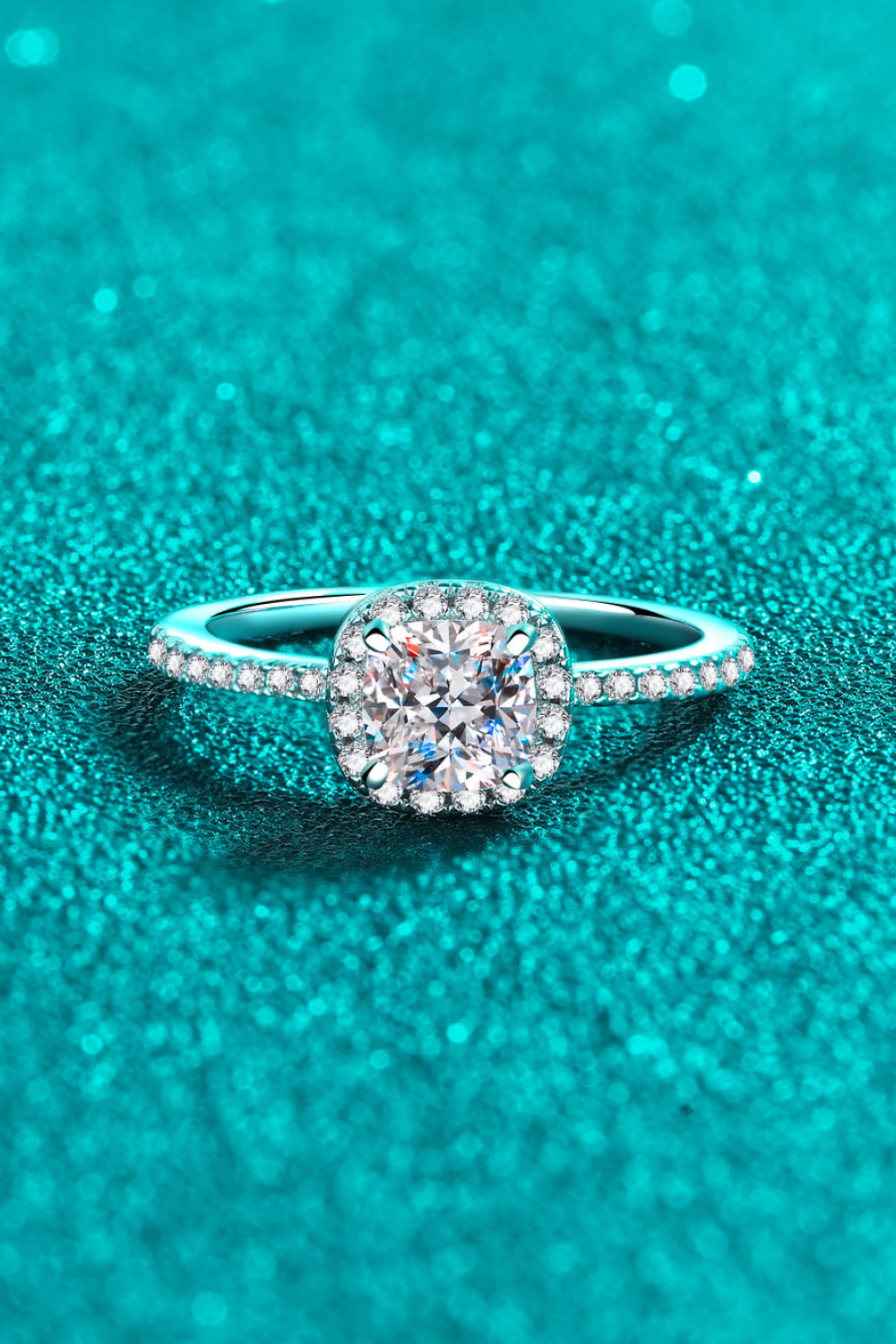 1 Carat Moissanite 925 Sterling Silver Halo Ring - Flyclothing LLC