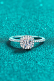 1 Carat Moissanite 925 Sterling Silver Halo Ring - Flyclothing LLC