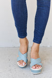 Weeboo Cherish The Moments Contrast Platform Sandals in Misty Blue - Flyclothing LLC