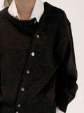 Dropped Shoulder Buttoned Cardigan - Flyclothing LLC