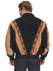 Scully BLACK W/CAFE BROWN TRIM BOAR SUEDE PRAIRIE JACKET - Flyclothing LLC