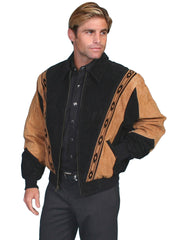 Scully BLACK W/CAFE BROWN TRIM BOAR SUEDE PRAIRIE JACKET - Flyclothing LLC