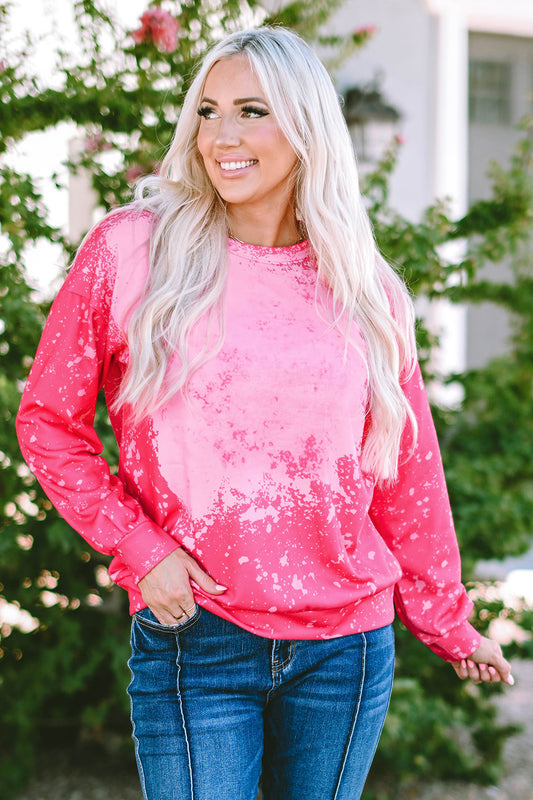 Printed Round Neck Long Sleeve Sweatshirt