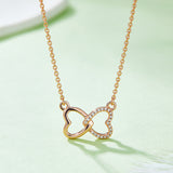 Moissanite 925 Sterling Silver Heart Bow Necklace - Flyclothing LLC