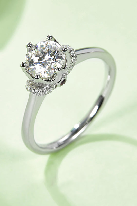 1 Carat Moissanite 925 Sterling Silver Ring - Flyclothing LLC