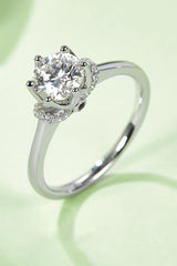 1 Carat Moissanite 925 Sterling Silver Ring - Flyclothing LLC