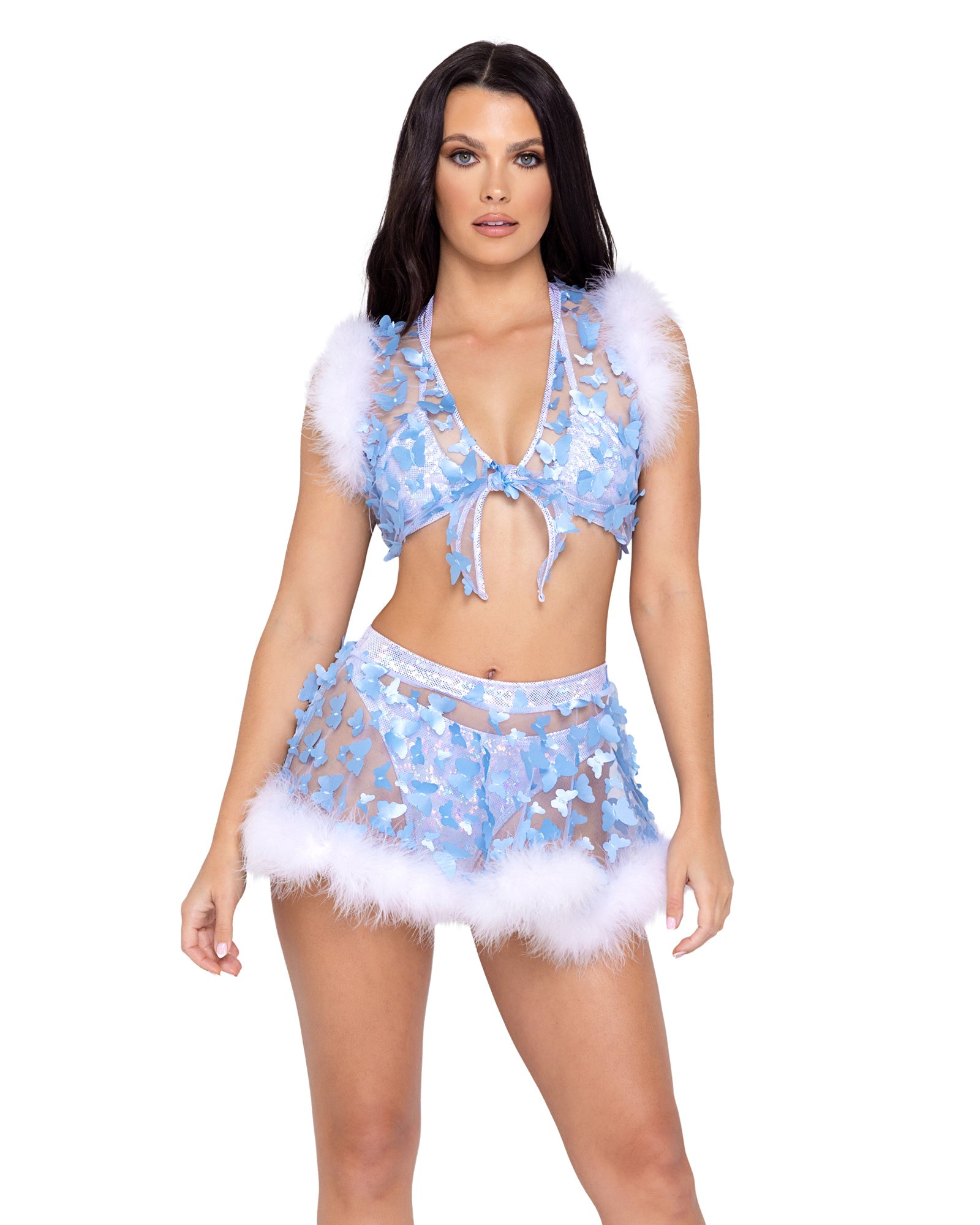 Roma Costume Sheer Butterfly Tie-Top