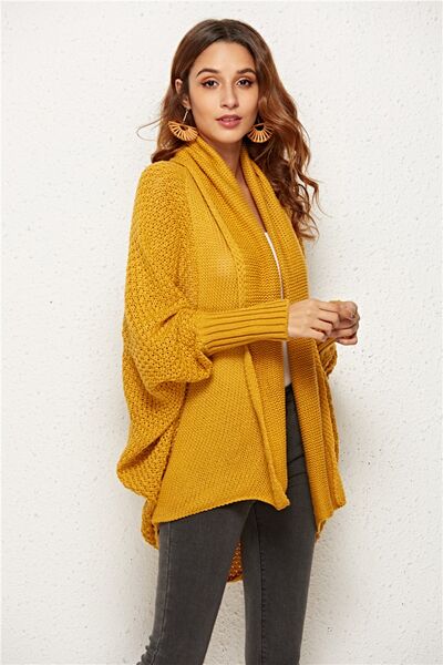 Open Front Batwing Sleeve Cardigan - Flyclothing LLC