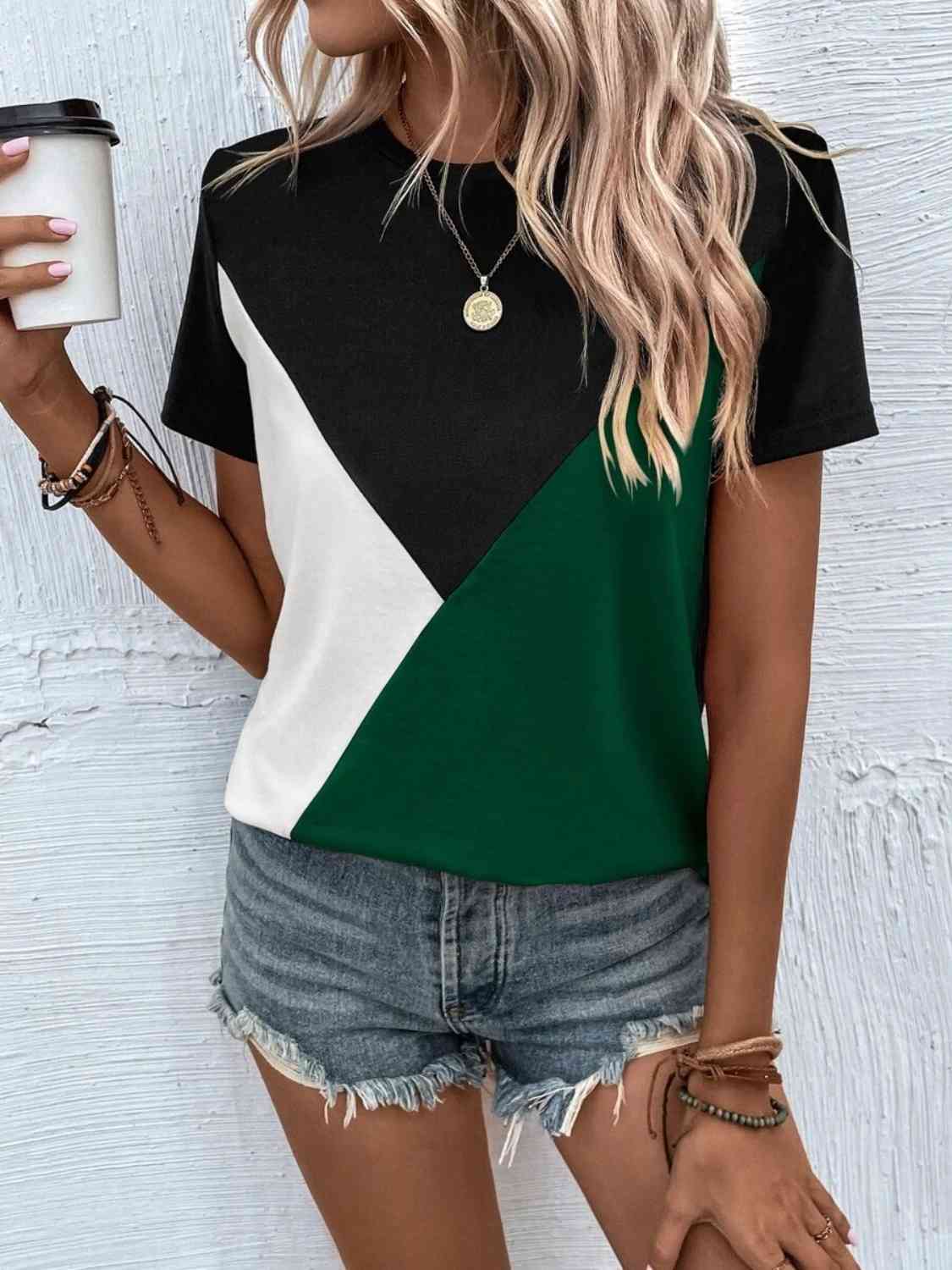 Color Block T-Shirt - Trendsi