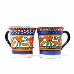 Flared Coffee Mugs - Orange and Blue, Set of Two - Encantada - Flyclothing LLC