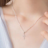 925 Sterling Silver Moissanite Cross Pendant Necklace - Flyclothing LLC