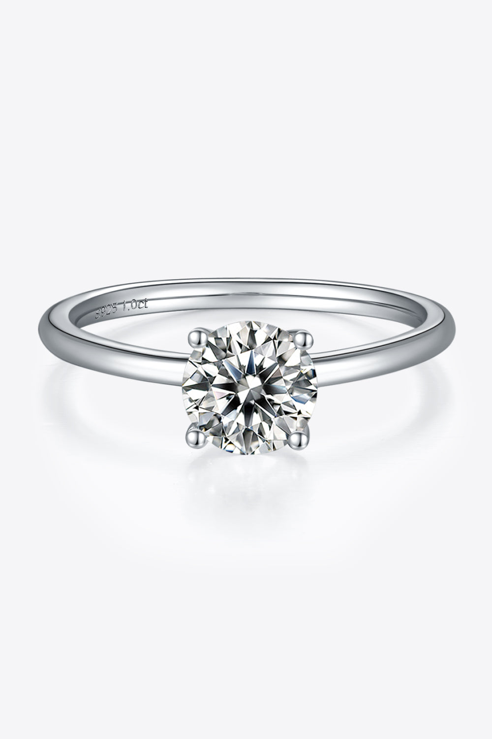 1 Carat Moissanite 925 Sterling Silver Solitaire Ring - Flyclothing LLC