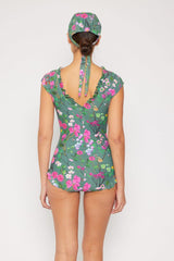 Marina West Swim Bring Me Flowers V-Neck One Piece Swimsuit In Sage - Trendsi