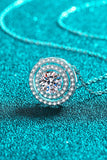 Moissanite Round Pendant Rhodium-Plated Necklace - Flyclothing LLC