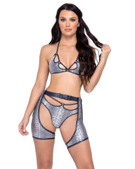 Roma Costume Snake Skin Thong Back Shorts - Flyclothing LLC