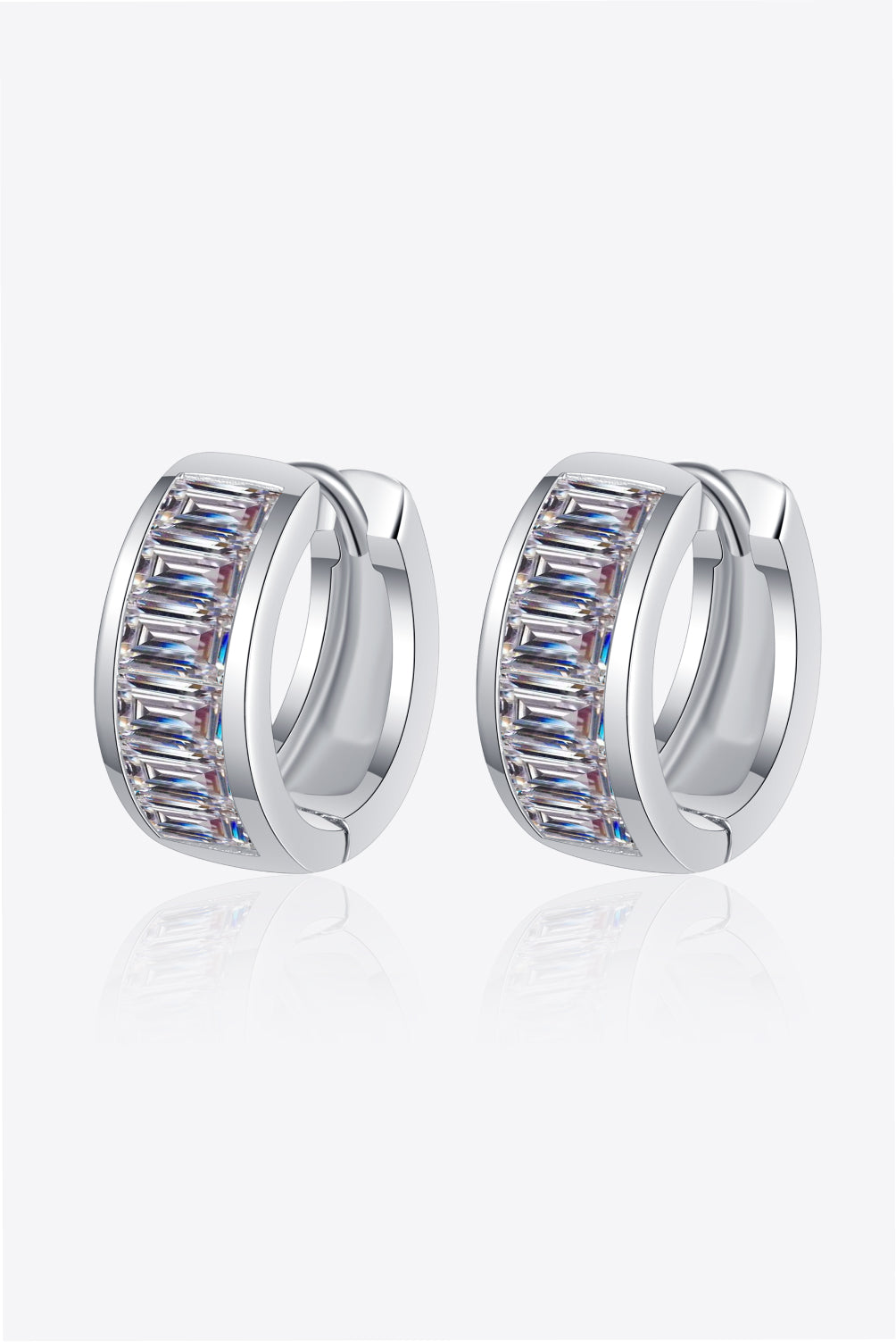 1.8 Carat Moissanite 925 Sterling Silver Huggie Earrings - Flyclothing LLC