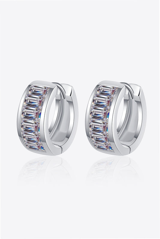 1.8 Carat Moissanite 925 Sterling Silver Huggie Earrings - Flyclothing LLC