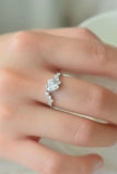 1 Carat Moissanite Heart 925 Sterling Silver Ring - Flyclothing LLC