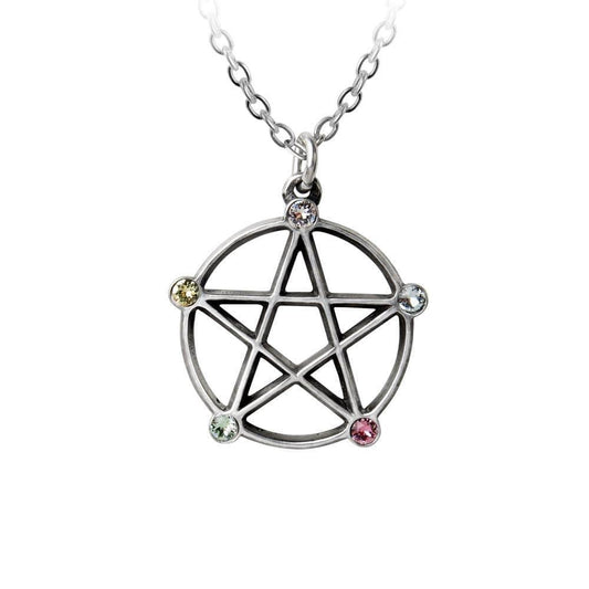 Alchemy Gothic Wiccan Elemental Pentacle Necklace - Alchemy Gothic