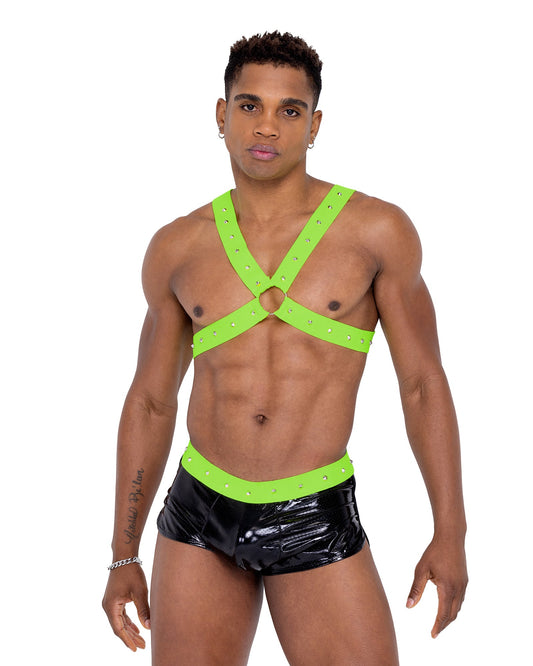 Roma Costume Mens Vinyl Mesh Runner Shorts