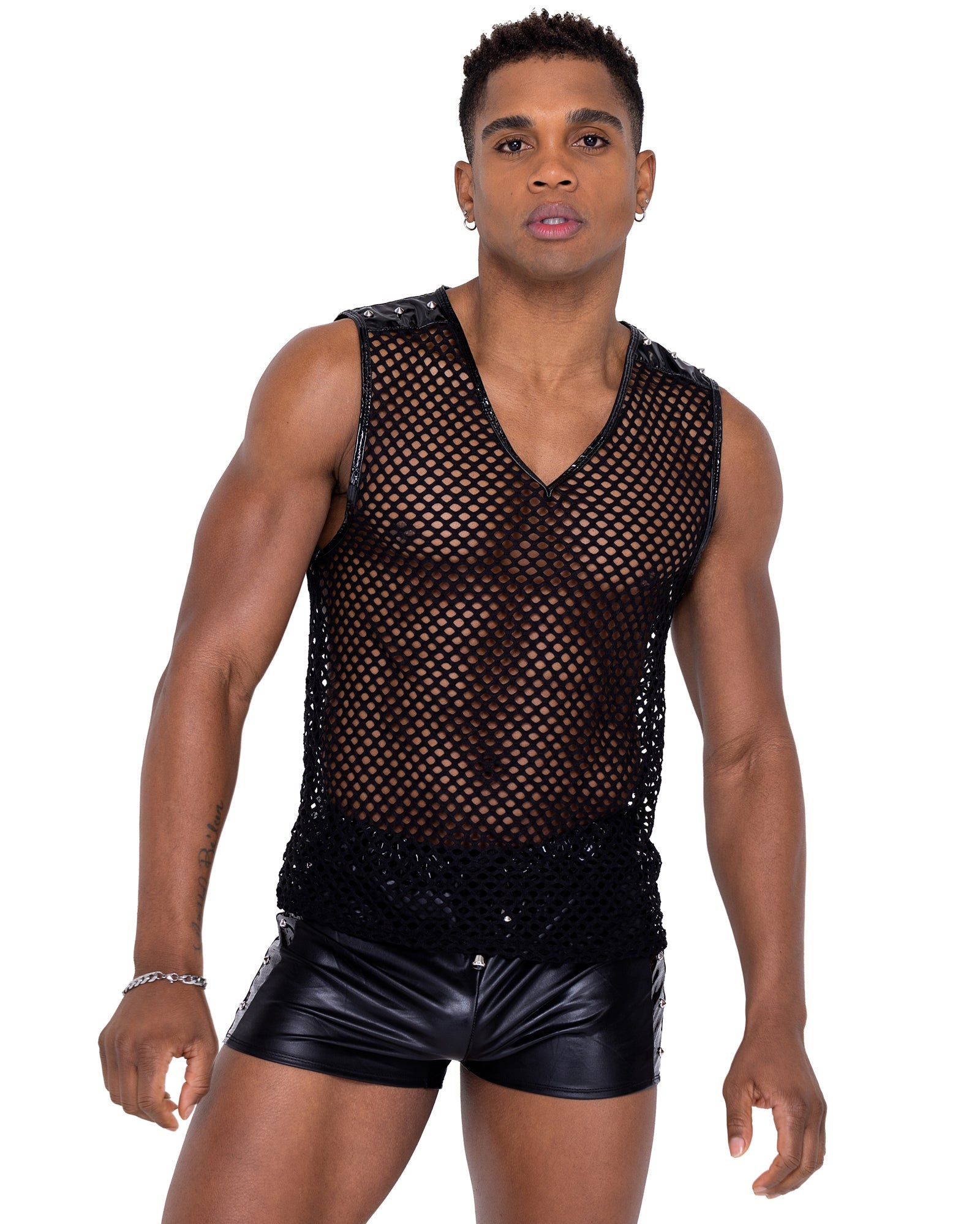 Roma Costume Mens Pleather Runner Shorts - Flyclothing LLC