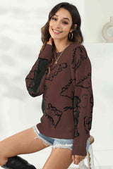 Dinosaur Print Pullover Sweater - Flyclothing LLC