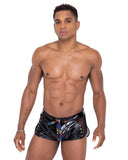 Roma Costume Mens Pride Mesh Vinyl Runner Shorts - Flyclothing LLC