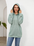 Raglan Sleeve Front Pocket Hoodie - Trendsi