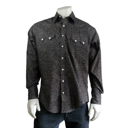 Rockmount Clothing Men's Greige Follow Your Arrow Print Western Shirt - Rockmount Clothing