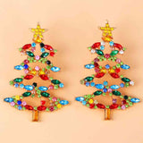 Christmas Tree Rhinestone Alloy Earrings - Flyclothing LLC