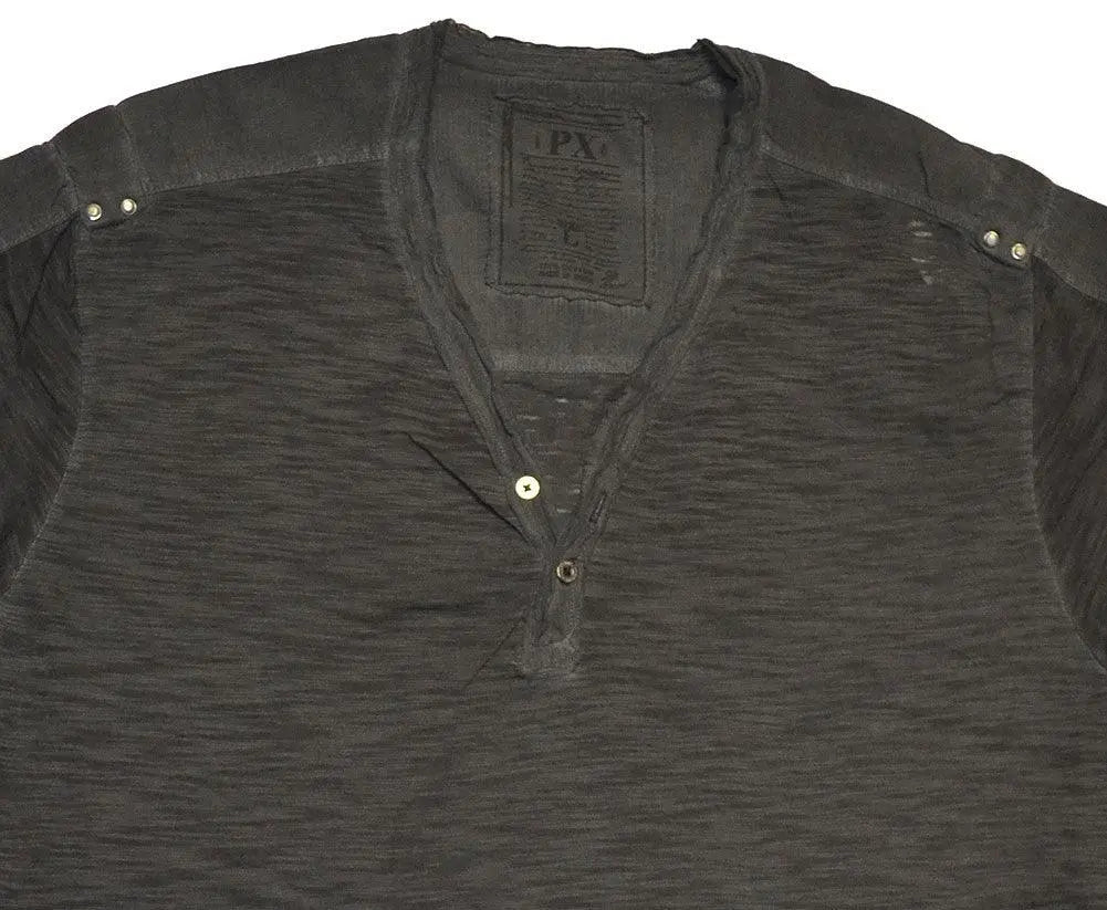 PX Clothing Two Button Slub Henley Shirt - Flyclothing LLC