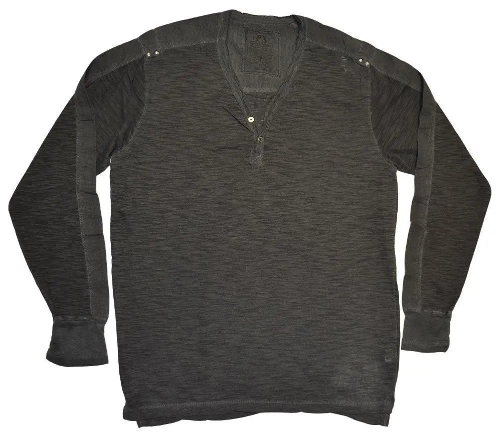 PX Clothing Two Button Slub Henley Shirt - Flyclothing LLC