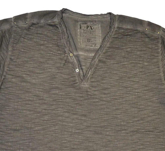 PX Clothing Two Button Slub Henley Shirt - PX Clothing