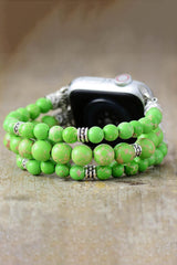 Synthetic Imperial Jasper Beaded Watchband Bracelet - Flyclothing LLC