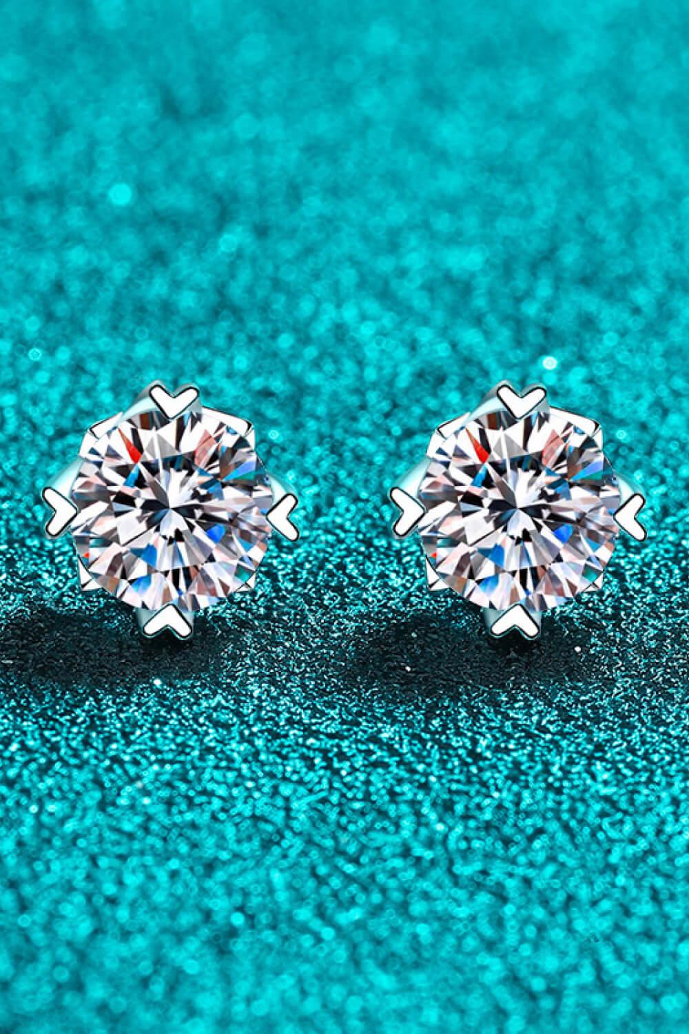 Good Day In My Mind Moissanite Stud Earrings - Flyclothing LLC