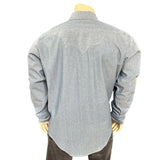 Rockmount Clothing Men's Laundered Blue Chambray Premium Cotton Western Shirt - Flyclothing LLC