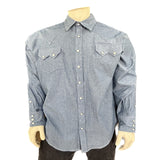 Rockmount Clothing Men's Laundered Blue Chambray Premium Cotton Western Shirt