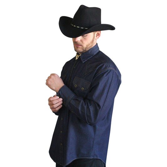 Rockmount Ranch Wear Mens Tencel Denim Sawtooth Western Shirt - Rockmount Clothing