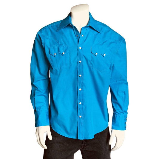 Rockmount Ranch Wear Mens Turquoise Sawtooth Western Shirt - Rockmount Clothing