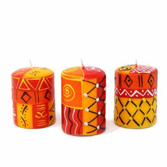 Set of Three Boxed Hand-Painted Candles - Zahabu Design - Nobunto - Flyclothing LLC