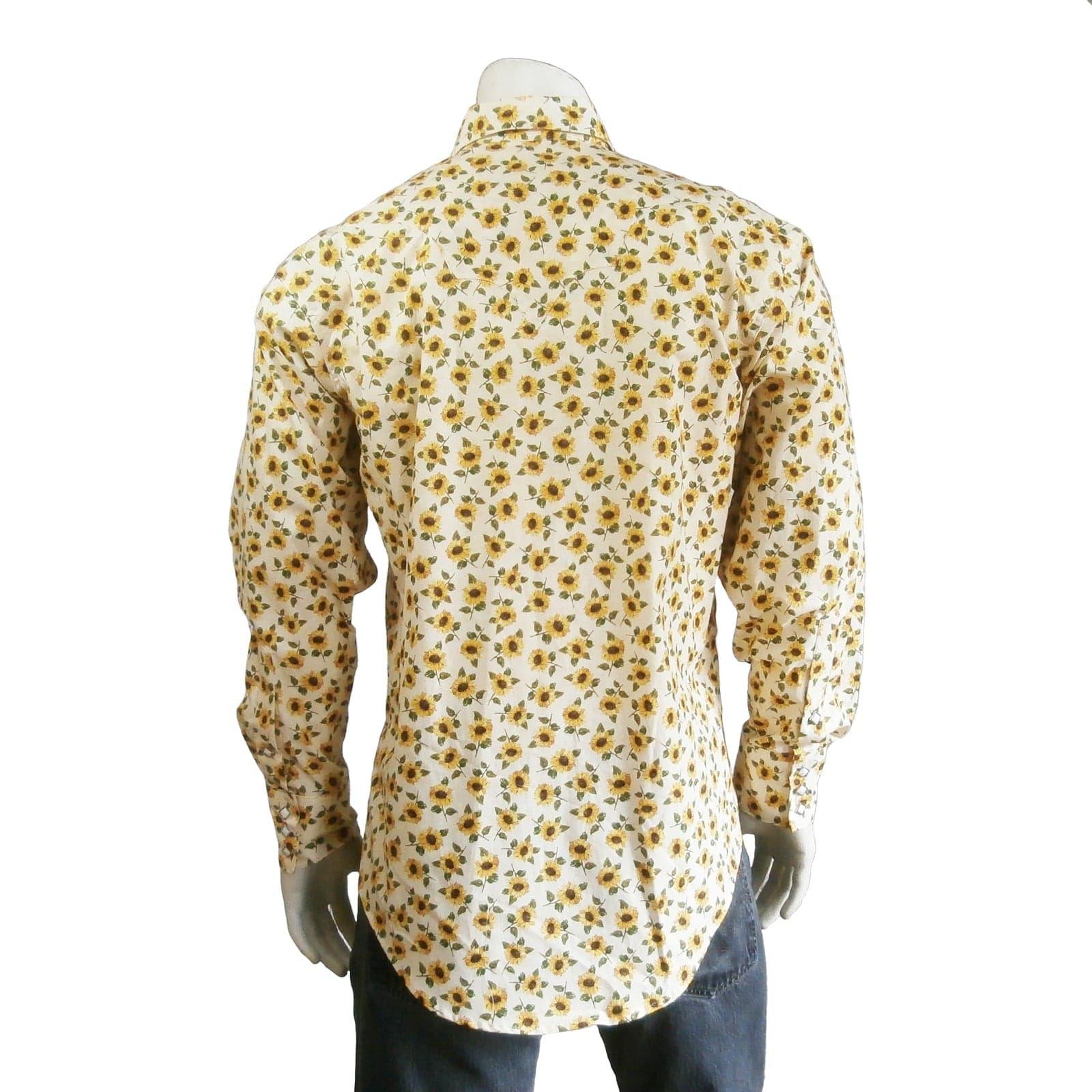 Rockmount Clothing Men's Vintage Yellow Floral Print Western Shirt - Rockmount Clothing